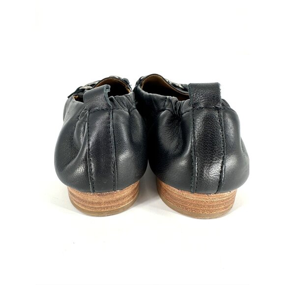 Söfft Kadyn Black Leather Chain Link Round Toe Slip On Ballet Loafer Flat Size 8 - Picture 8 of 10